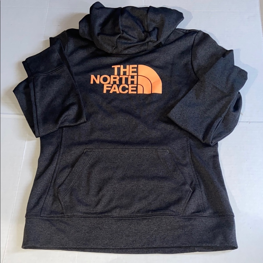 The North Face Hoodie in Charcoal and Orange. Womens Medium